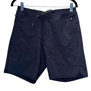 Roark Revival Men's Board Shorts Black Zipper Pockets Drawstring Size 30